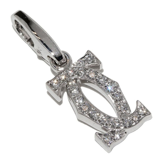 Cartier Pendant Top Charm 18K White Gold 24P Diamonds 2ccharm Full Diamonds