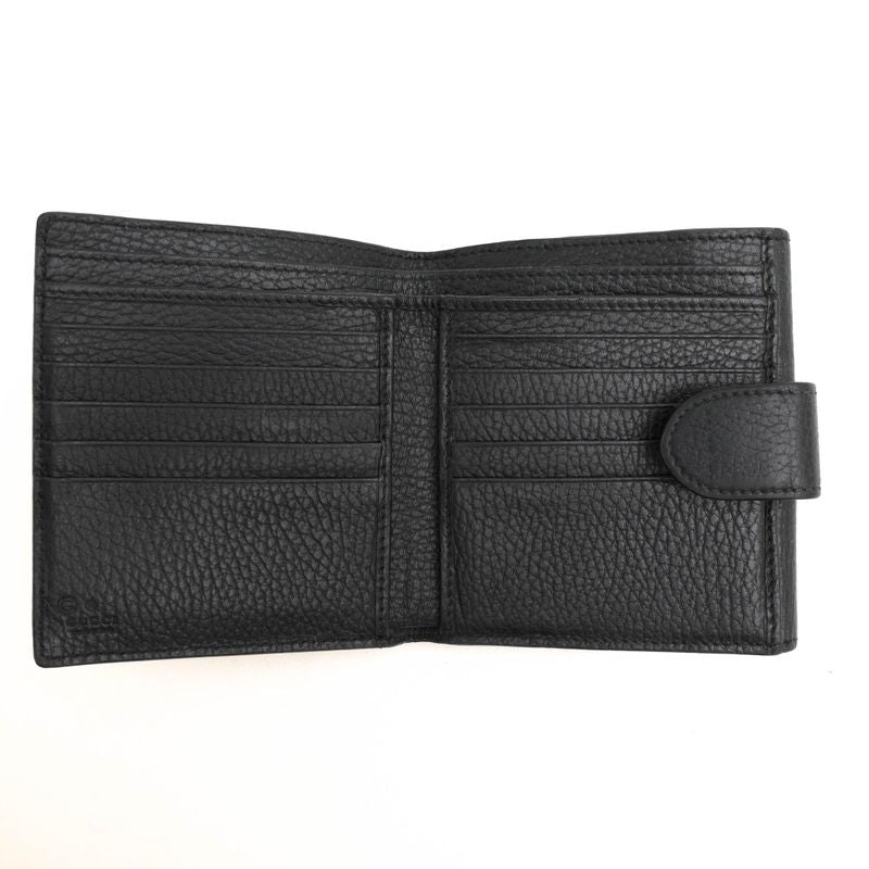 Gucci Wallet Women Leather Genuine Black 598167 Interlocking G with Coin Purse