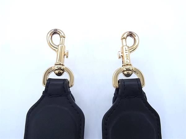 Fendi Leather Shoulder Strap Gold Hardware Women's Black And Gold