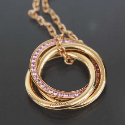 Cartier Trinity Necklace Pink Sapphire 18K Gold E1846