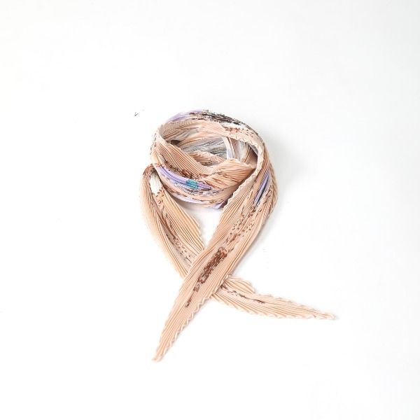 Hermes Pleated Carré Pleated Scarf Mughal Dynasty Horse Scarf Hermes Pink Beige