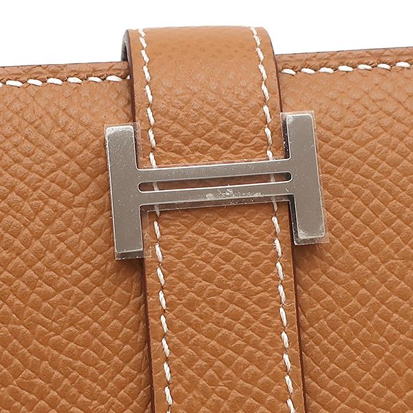 Hermes Long Wallet Bearn Souffle Vaux Epson Gold Silver Hardware Unused Brown