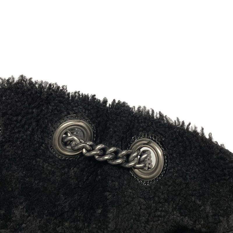 Gucci Tote Bag Soho Interlocking G 308982 Black Chain Shoulder Leather  Mouton