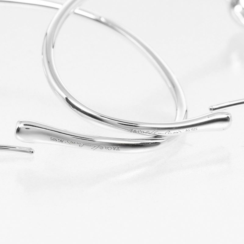 Tiffany & Co Open Heart Hoop Medium 925 Silver Ladies 9.85g Earrings