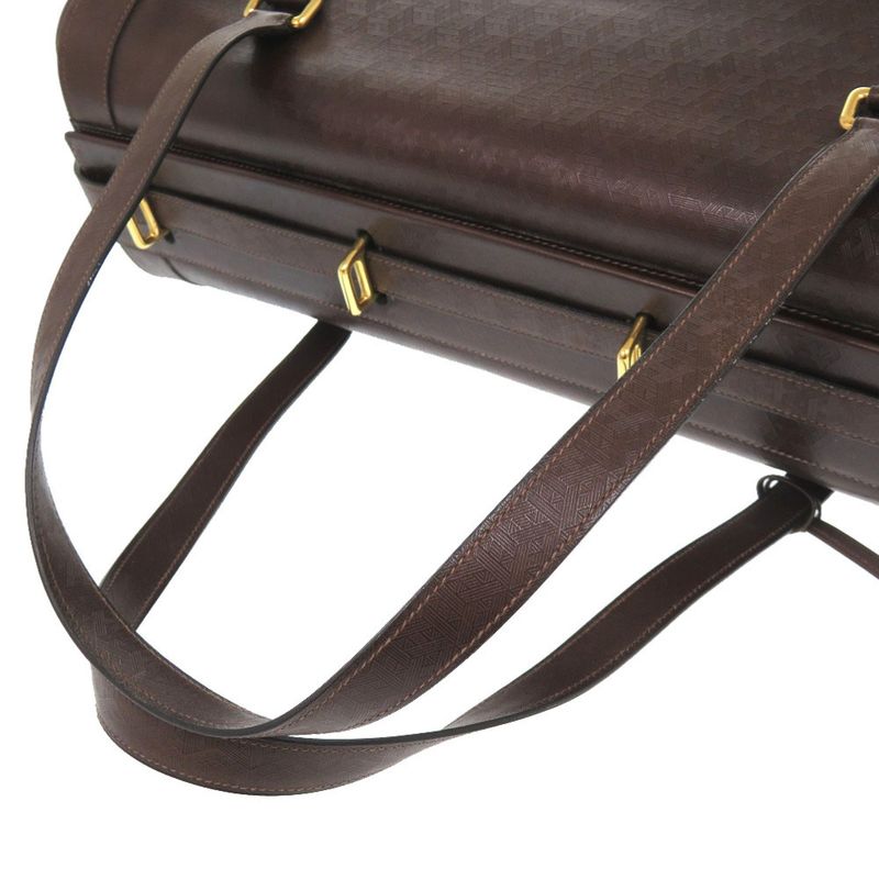 Hermes Vintage Leather Brown Gold Hardware 00H Engraved Vintage Boston Bag