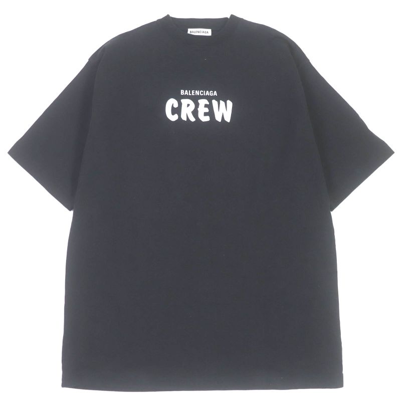 Balenciaga 20SS 620941 100% Cotton CREW Logo Print Short Sleeve Short Sleeve