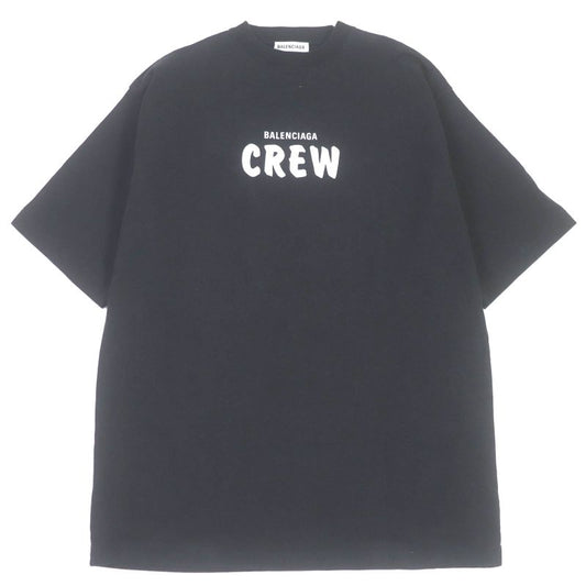 Balenciaga 20SS 620941 100% Cotton CREW Logo Print Short Sleeve Short Sleeve