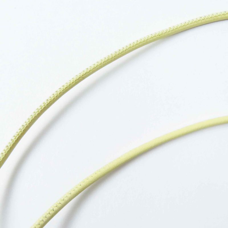 Hermes H Ekip Pendant Necklace Buffalo Horn Lavender Yellow With Box And