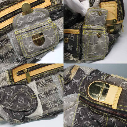 Louis Vuitton Bowery M95377 Monogram Denim Shoulder Tote Bag Gray