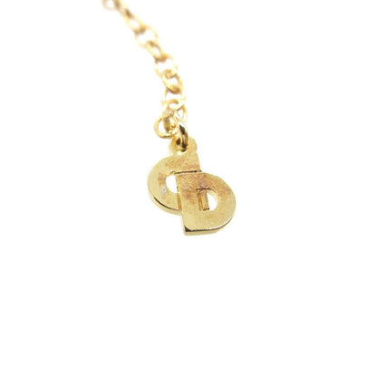 Christian Dior Vintage Logo Oval Necklace Metal Gold 0290 Christian Dior