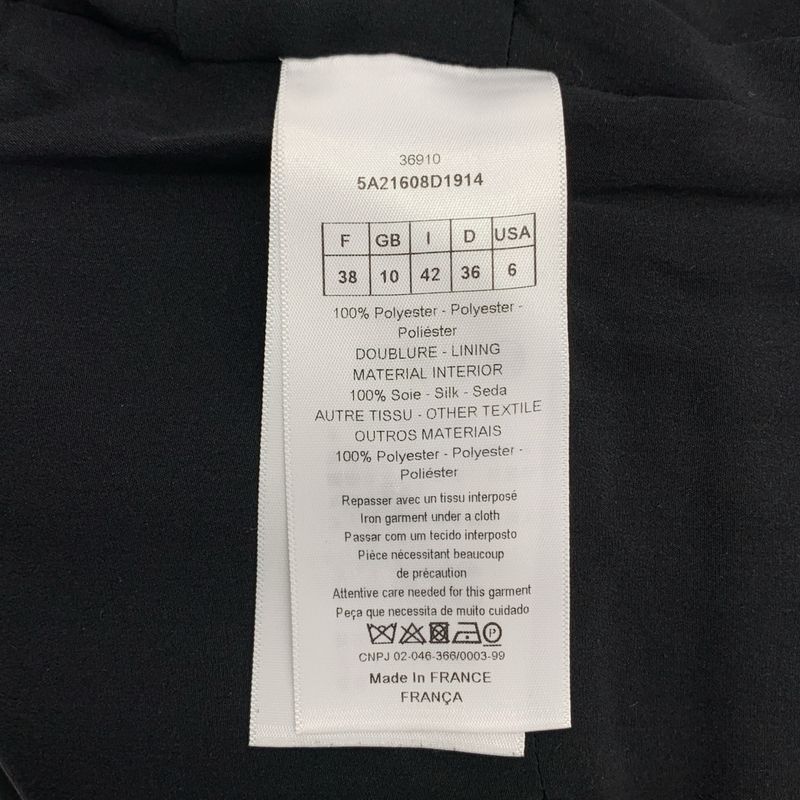 Christian DIOR - Flower Lace Back Zip Sleeveless Dress Fully Lined - 38 - Black