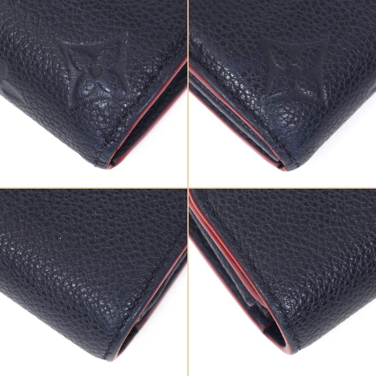 Louis Vuitton Monogram Empreinte Portefeuille Sarah Marine Rouge Long Wallet