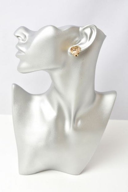 Christian Dior Earrings Christian Dior Vintage Heart Motif Rhinestone Gold