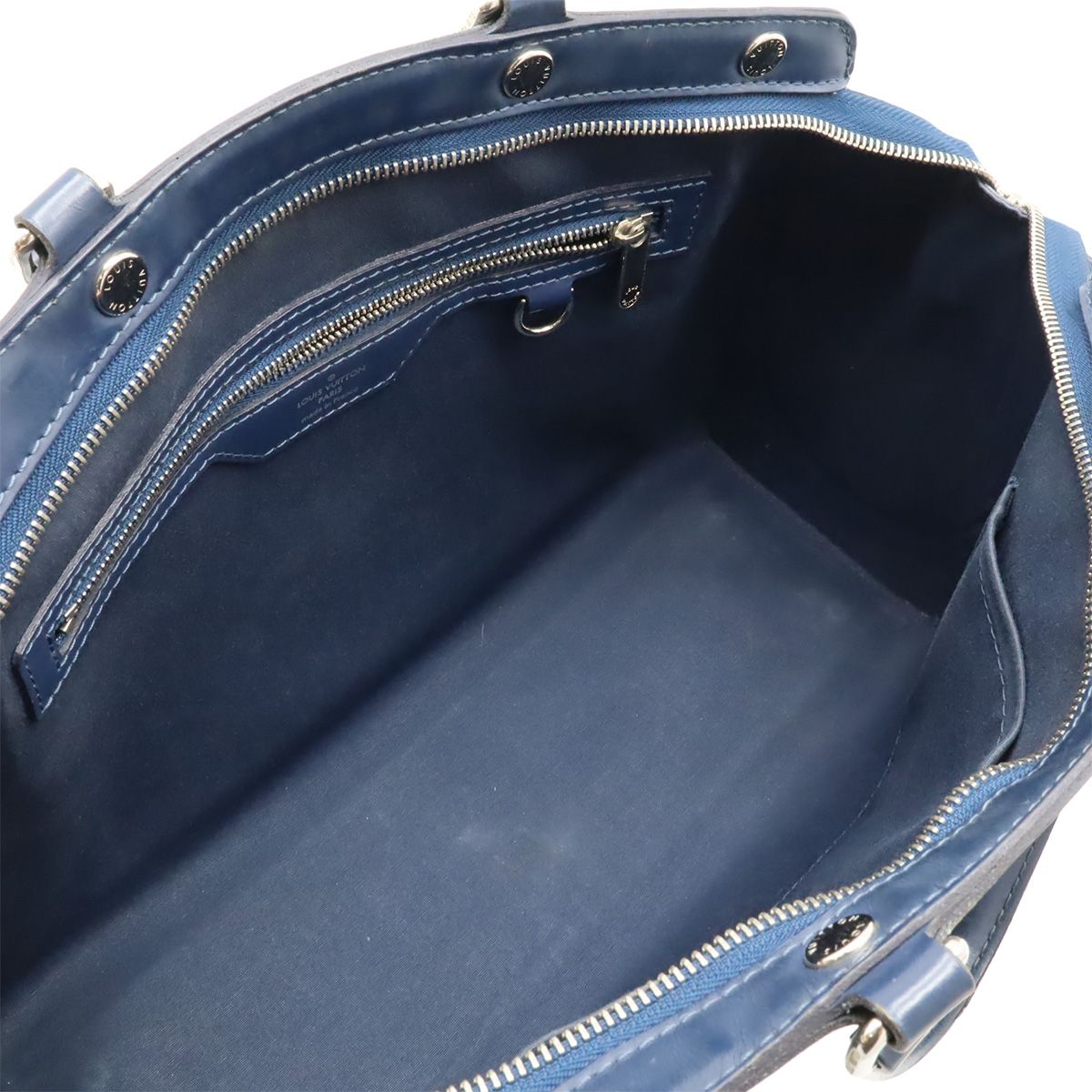 Louis Vuitton Epi Blair MM Handbag Tote Bag 2WAY Shoulder Bag Andigo Blue Navy