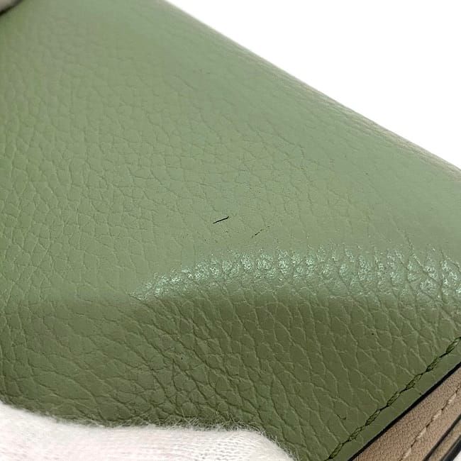 Loewe Trifold Wallet Green Anagram Compact Leather Preowned