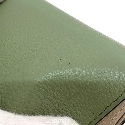 Loewe Trifold Wallet Green Anagram Compact Leather Preowned