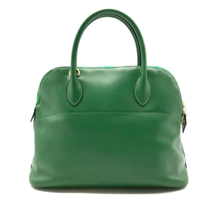 Hermes Bolide 35 Green Epsom Gold Hand Ba Handbag