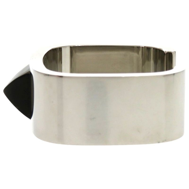 Hermes Medor Metal Black Silver Hardware Black Bangle 1630 Hermes