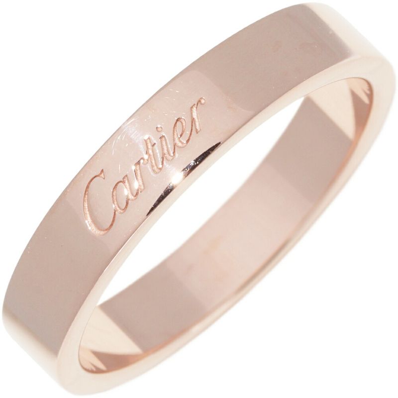 Cartier Ring 18K Pink Gold C De Cartier Ring Engraved Ring Width 4mm (016in)