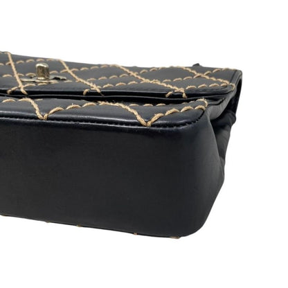 Chanel Shoulder Bag Wildstitch Line 14687 Matelasse Coco Mark Calf Leather