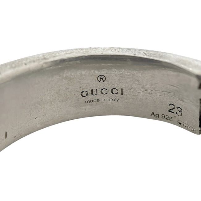 Gucci Ring Silver Green Never