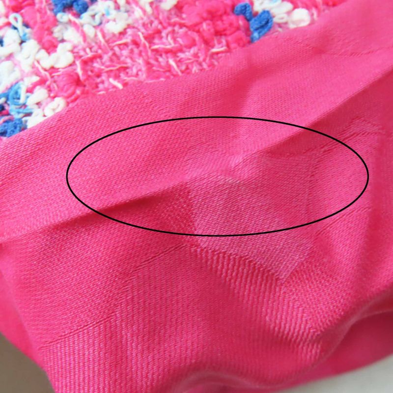 CHANEL 24P P76732 Cotton Coco Mark Bijoux Button Checkered Tweed Jacket Pink