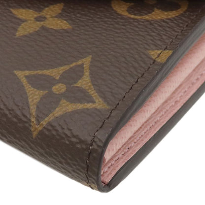 Louis Vuitton Long Wallet Portefeuille Sarah Monogram Canvas Rose Ballerine