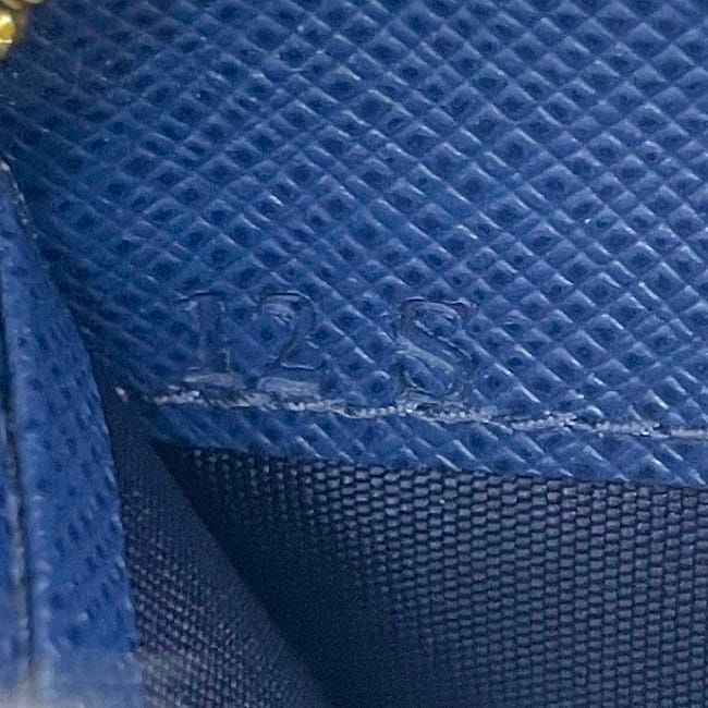 Prada Round Zipper Long Wallet Blue Wallet Excellent Condition Saffiano Leather