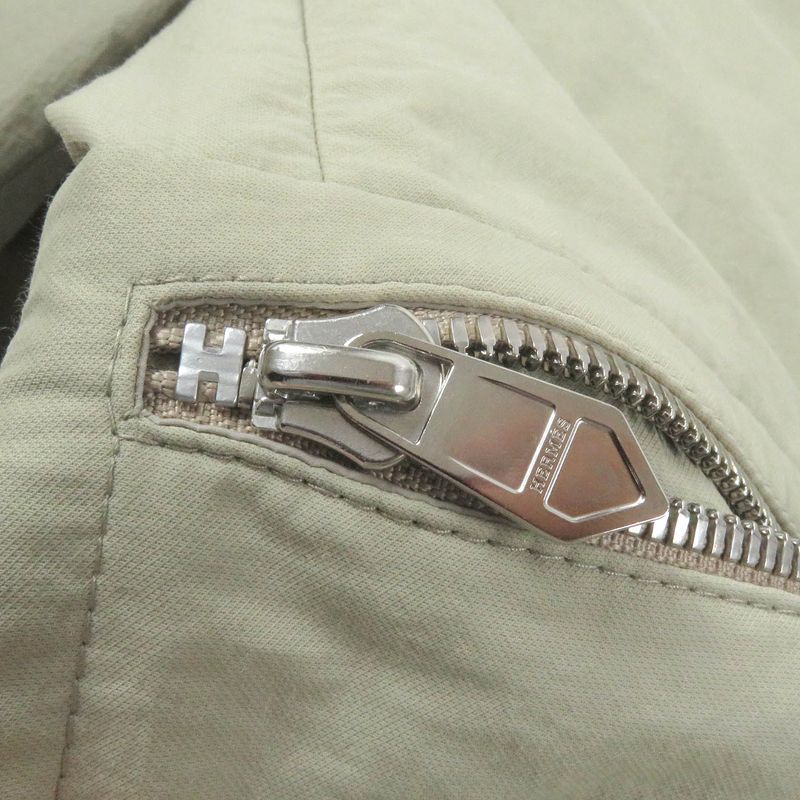 Hermes 22AW Cotton Filled Mid Length Chester Coat Khaki 44 With Hanger And