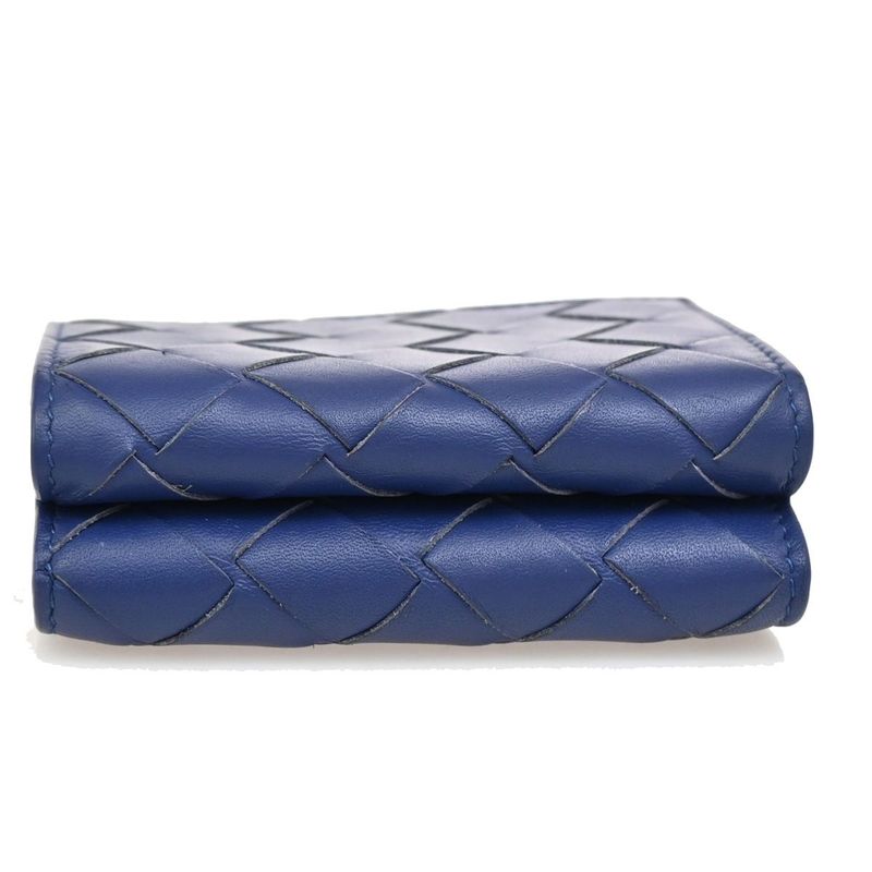 Bottega Veneta Trifold Wallet Intrecciato Blue Leather 35ka812