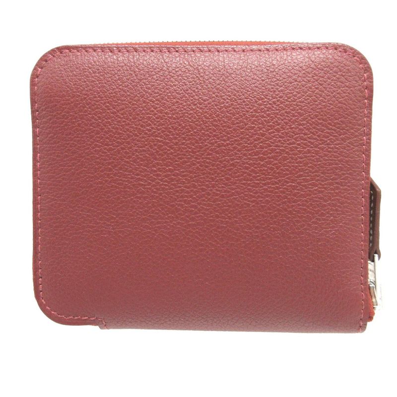 Hermes Azap Compact Silk Quin Stamped B (2023) Evercolor Silk Rouge Ash Coin
