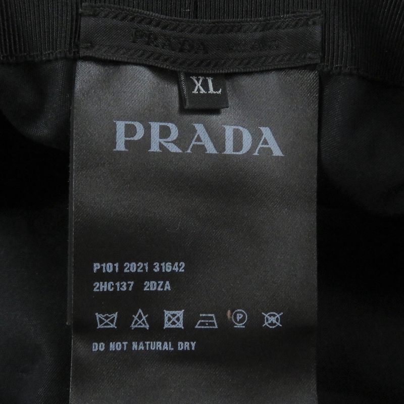 Prada 2hc137 Stripe Triangle Logo Triangle Plate Bucket Hat Orange Multicolor