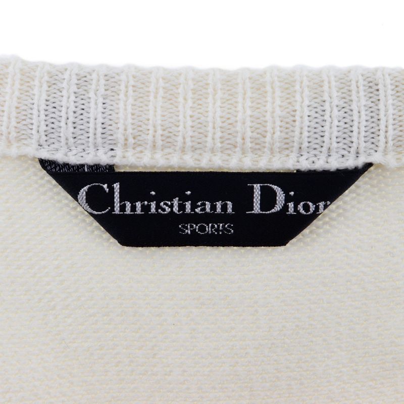 [dior] Christian Dior Sport V-neck Cotton White Men's Sweater