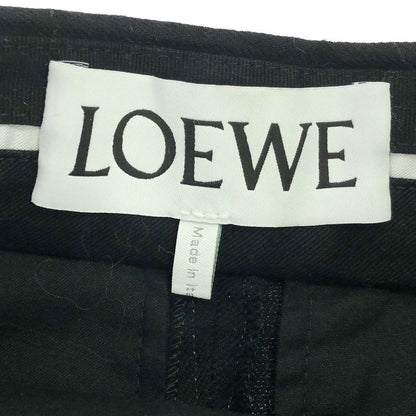 Loewe Cotton Wool Striped Drape Trouser Pants S540y04x16 Black 34