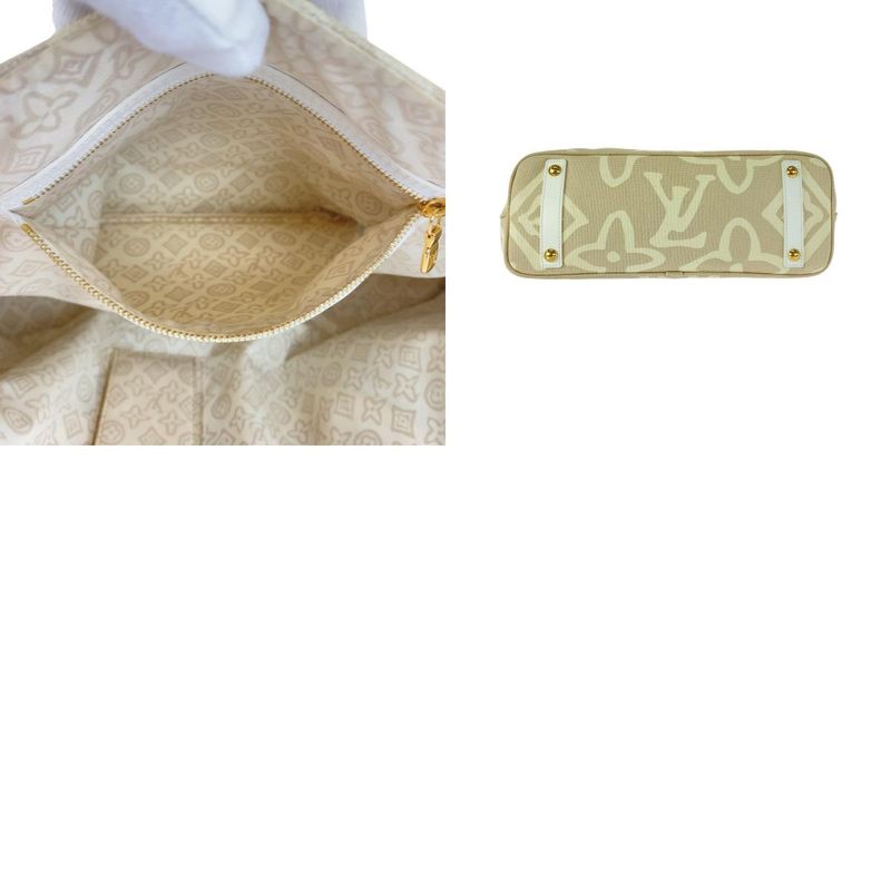 Louis Vuitton Taisienne GM Beige Cream Canvas/leather M95675 Tote Bag Shoulder