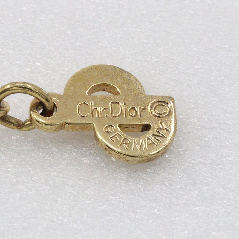 [dior] Christian Dior 3P Vintage Gold Plated And Rhinestone Ladies 4.5g Necklace