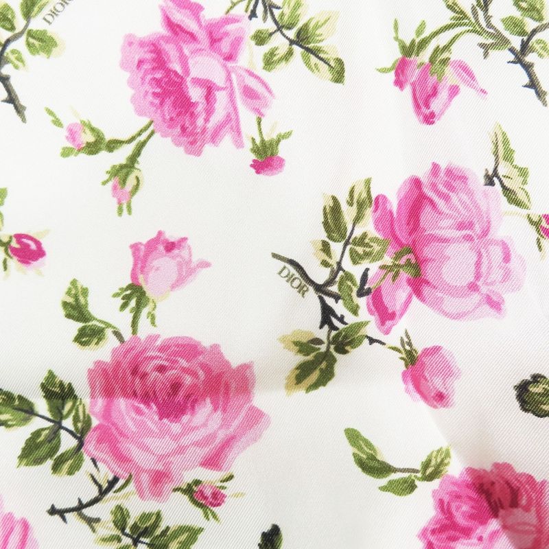 Unused 22aw DIOR Short Half Pants Floral Rose Semi Wide Silk Pants 293c170b5680