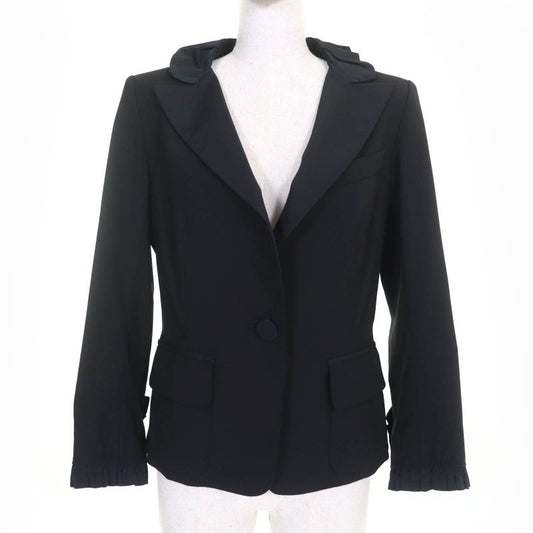 Louis Vuitton 09SS Wool Silk Blend Lined Monogram Mini Ruffle Design Jacket