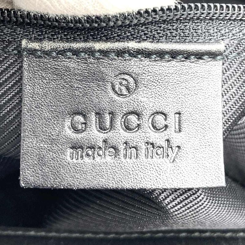 Gucci 001-4302 Handbag Shoulder Bag GG Canvas Black Ladies Men Fashion Vintage