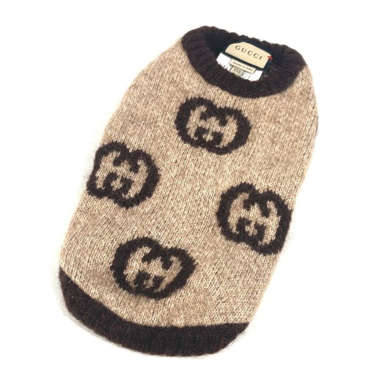 Gucci Tops Other Interlocking G Wool Blend Pet Sweater 698200 Wool Beige