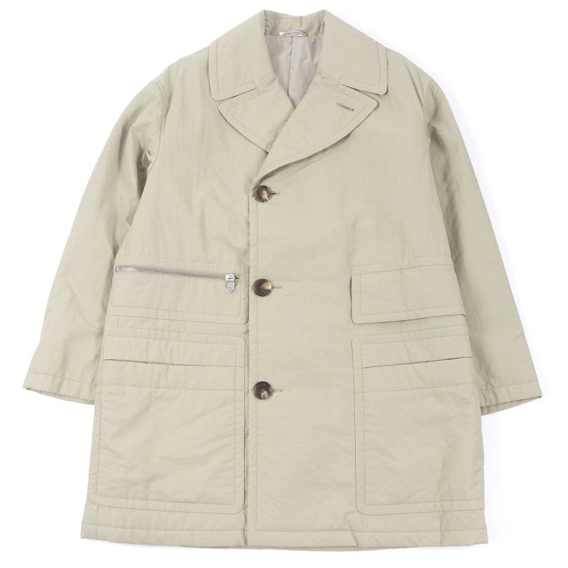 Hermes 22AW Cotton Filled Mid Length Chester Coat Khaki 44 With Hanger And