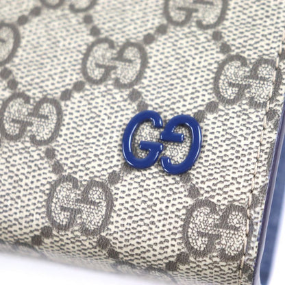 Gucci 768255 GG Supreme Canvas Leather Gghardware Bicolor Small Pouch Clutch