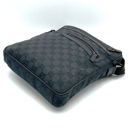 Gucci 92551 Shoulder Bag GG Canvas Black Ladies Men Fashion Vintage Gift
