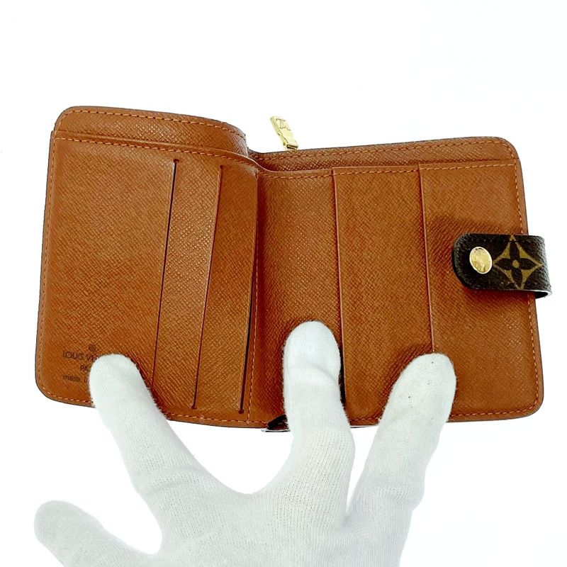 Louis Vuitton M61667 Monogram PVC Compact Zip Bifold Wallet Brown 303395 Bifold