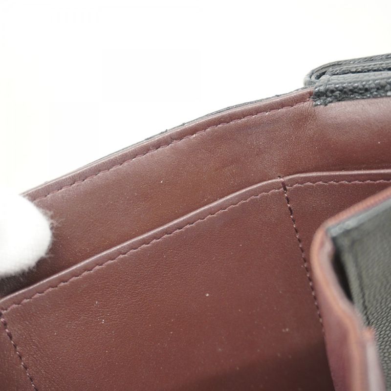 Chanel Trifold Wallet Matelasse Caviar Skin Black Chien Pan Gold Hardware Women