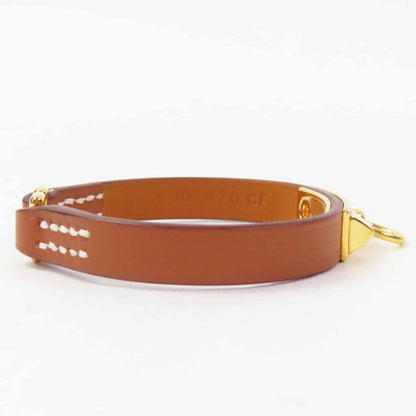 Hermes Rival Mini Gold Hardware Bracelet Bangle Leather Brown T1 With Z