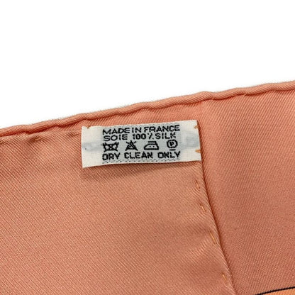 Hermes Scarf Carré 90 Light Orange×khaki×multi Axis Mundi/floral Pattern
