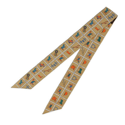 Hermes Scarf Twill Horsewear Couvertures Et Tenues de Jour Silk Mordre Blanc Blue