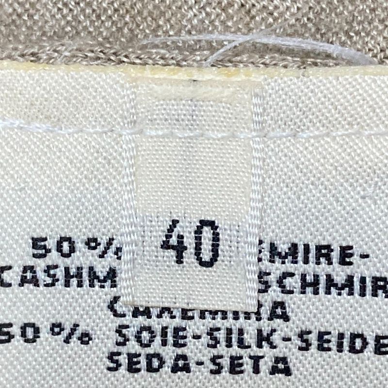 Hermes Cashmere Silk Short Sleeve Knit Cut and Sewn Size 40 Beige Women's Used