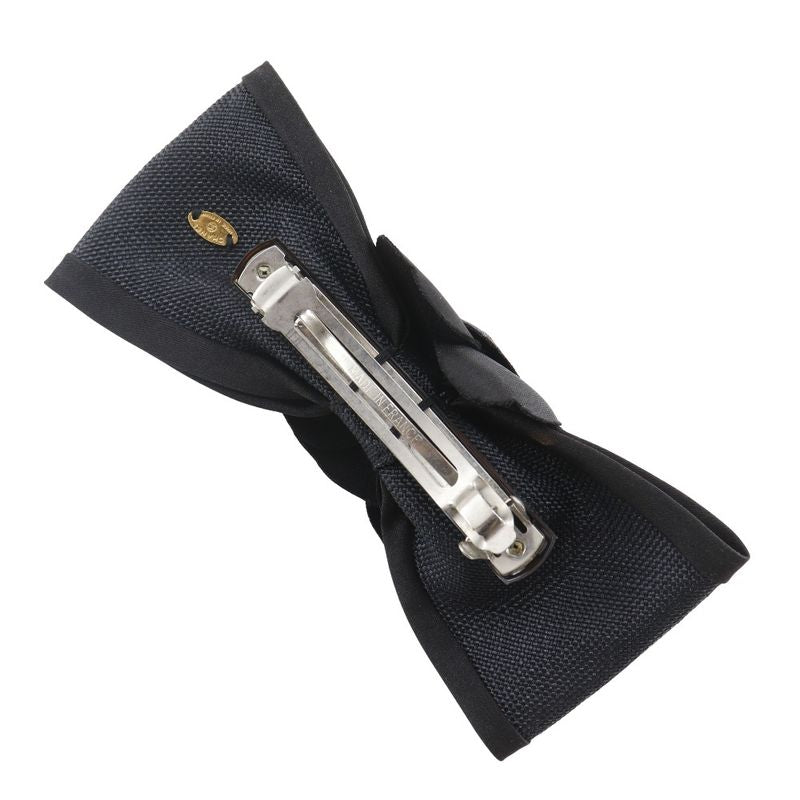 Chanel Camellia Ribbon Satin Black Women's Barrette